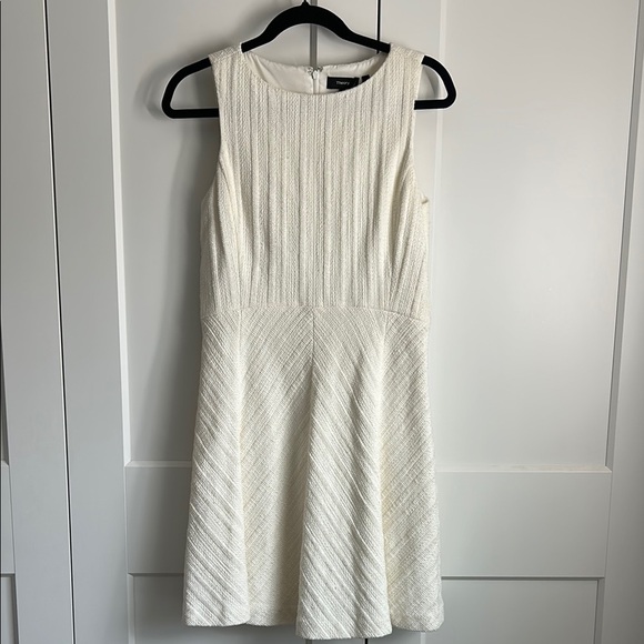 Theory Off White Cailen Tweed Classic Flare Dress | 8 - Picture 2 of 5